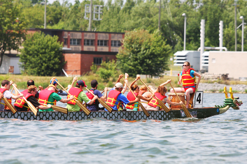 The Limestone City Dragon Boat Club in Kingston holds practices on Monday to Thursday nights in the summer.