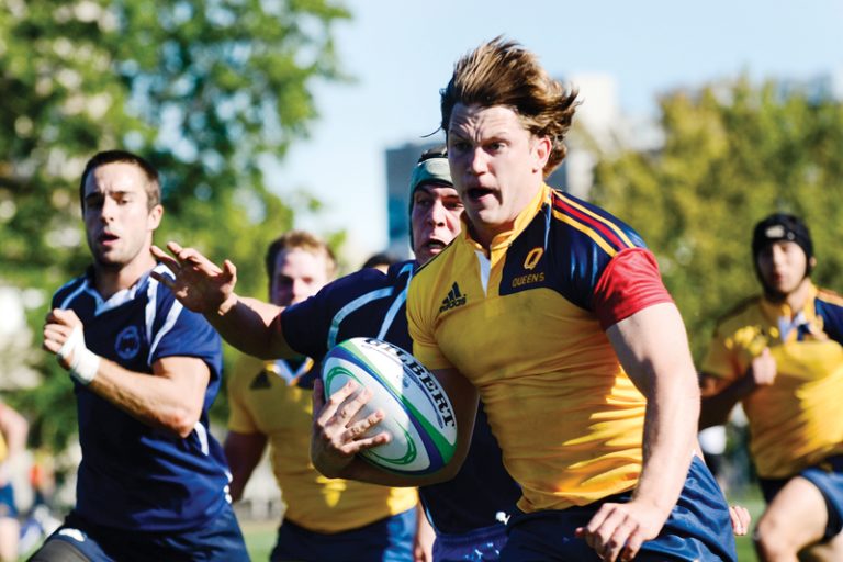 Captain Dan Moor runs with the ball on Saturday.
