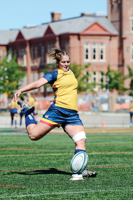 Rookie Bronwyn Corrigan kicked for six points on Saturday.