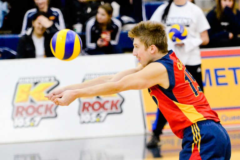 Fifth-year Niko Rukavina has been playing as a libero to avoid jumping on his injured ankle.