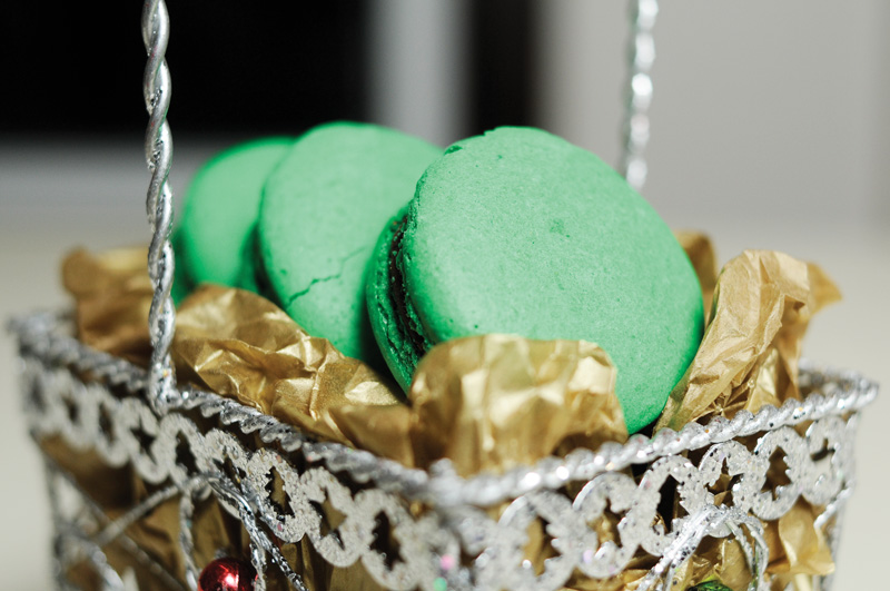 Peppermint mocha macarons will not disappoint the lucky recipient.