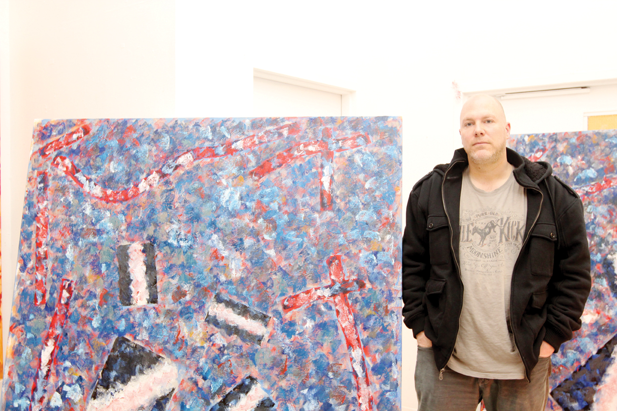 Queen's new Artist in Residence David Urban is already putting his new studio to use in Ontario Hall
