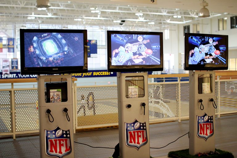 The NFL on Campus program is visiting Queen’s until Wednesday. Students can play the video game Madden NFL 13 on Xbox consoles in the ARC.