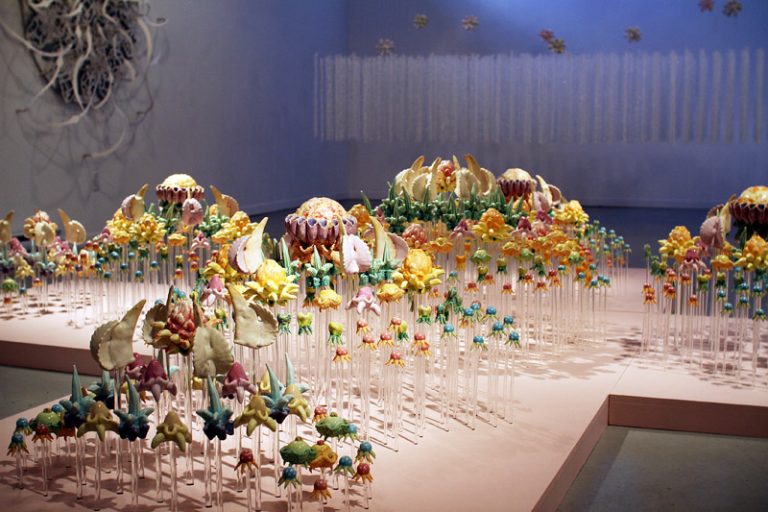 Ying-Yueh Chuang’s Cross Series #3 is made of plexiglass.