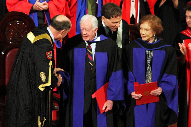 Jimmy Carter told graduates to reach out to those in need if they’re able to.