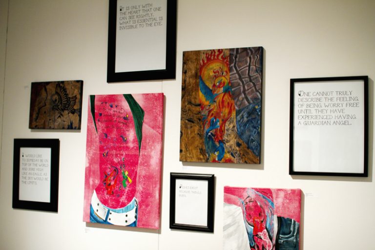 Artist Melissa Smallridge uses examples from her friends to create the pieces of work in her exhibit Stories in Ink.
