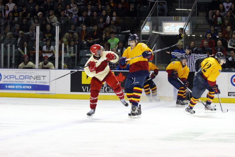 Men’s hockey will face RMC again in the Carr-Harris Cup on Feb. 6. They cruised 7-2 in last year’s marquee matchup at the K-Rock Centre (above).