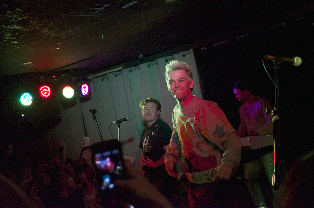 Aaron Carter takes the stage during a sold out show at The Mansion Monday night.