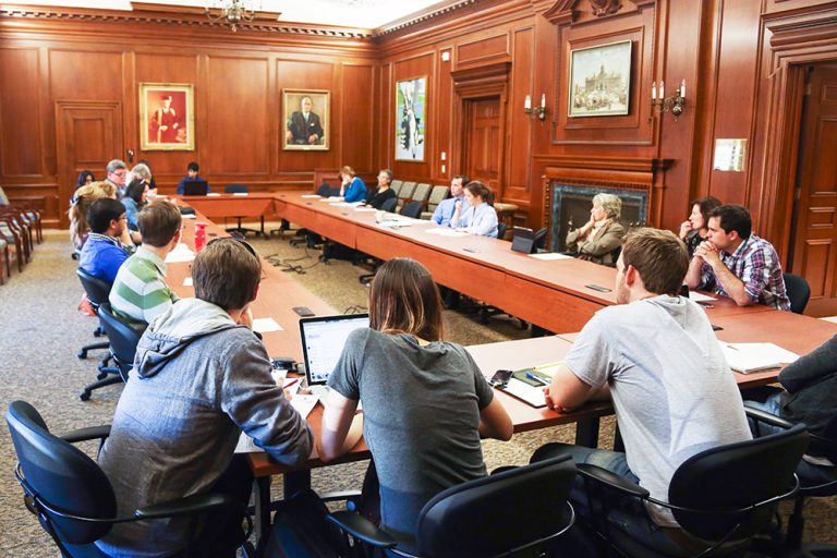 Town hall meeting held in Richardson Hall on Wednesday.