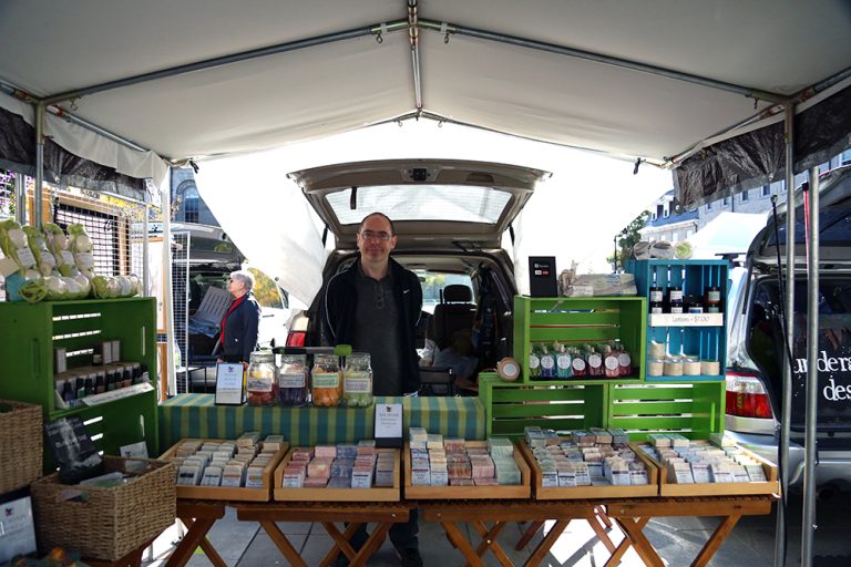 Rob Jones sells his soap online and at the Kingston Market.