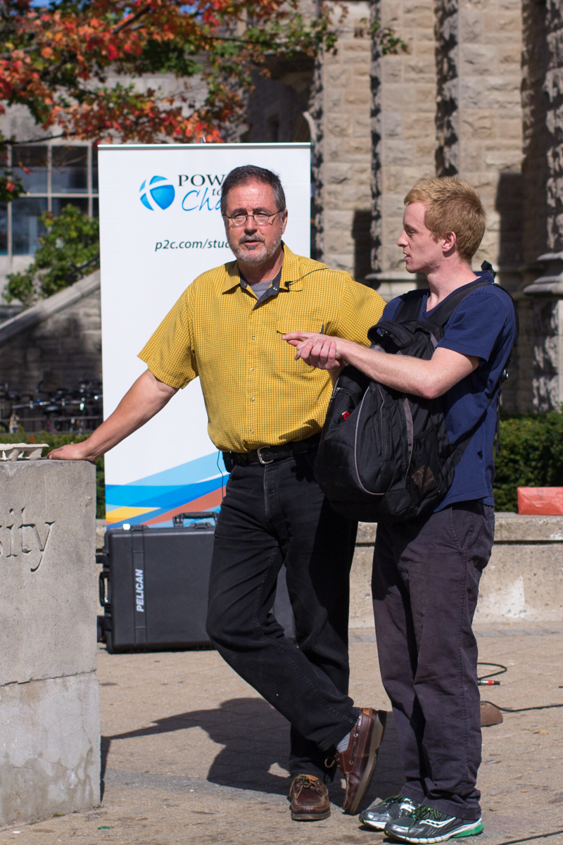 Kirk Durston invites students to talk about religion on campus.