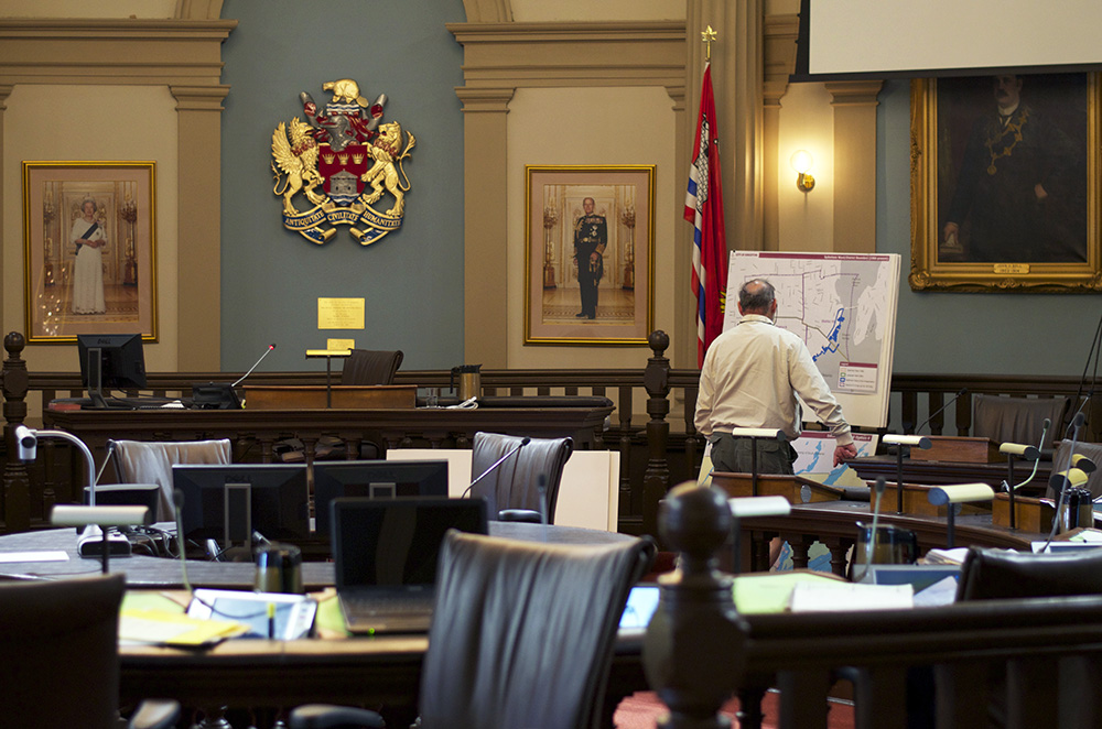 The OMB hearing began Monday at City Hall.