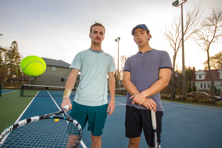 Lucas Rivet-Crothers (left) and Marshall Mackoff captain the unofficial tennis squad.