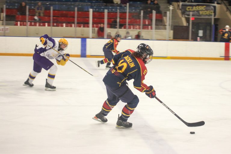 Third-year forward Courtenay Jacklin had two points in Queen’s win over Waterloo on Friday.