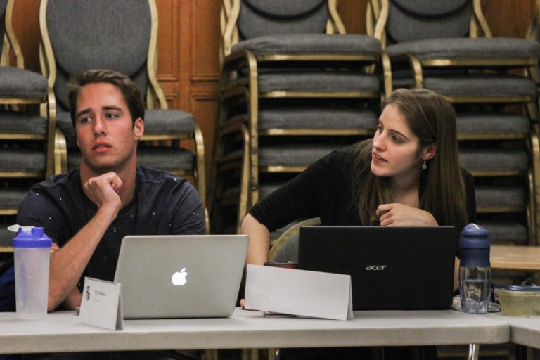 Isabelle Duchaine questions Renwick last night.