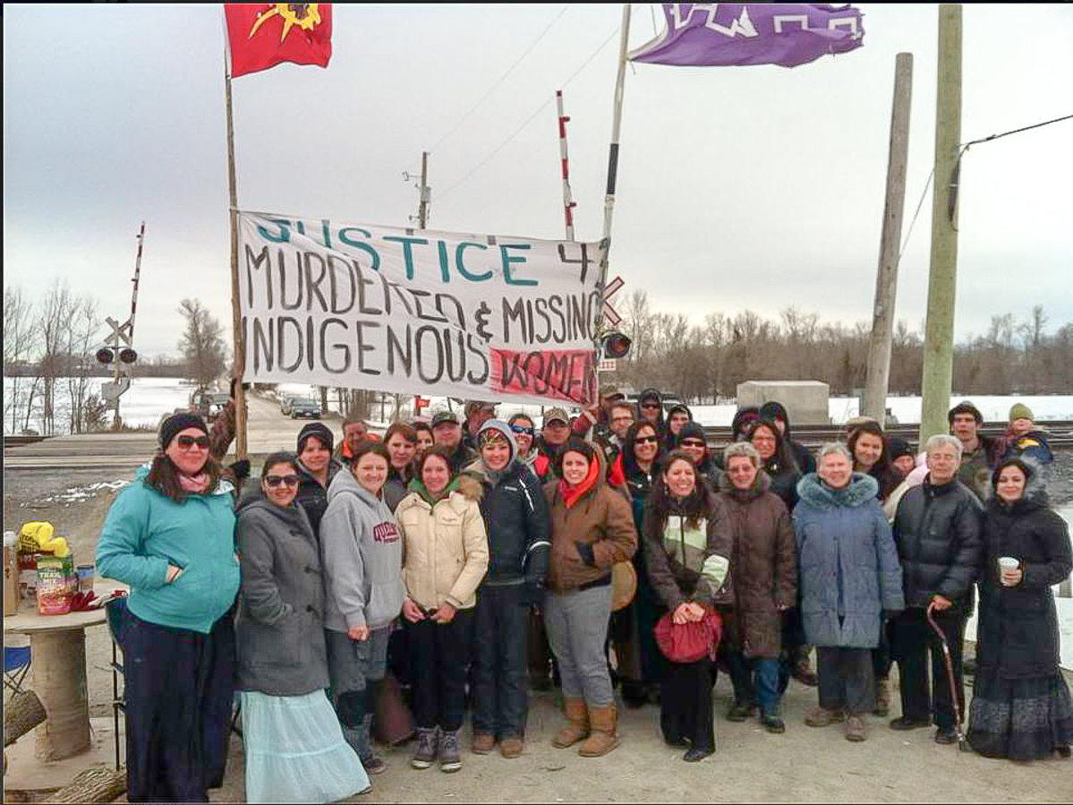 A group of protestors blockaded the VIA Rail lines on Wednesday.