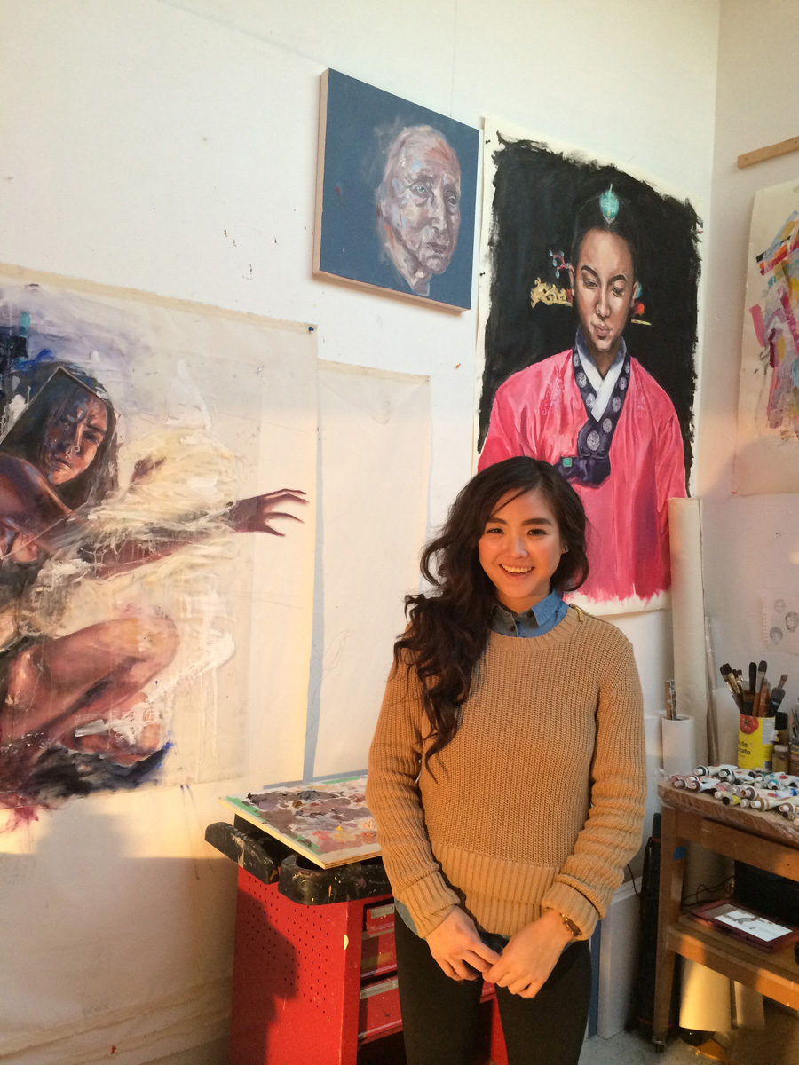 Cindy Kwong pictured above with her artwork.