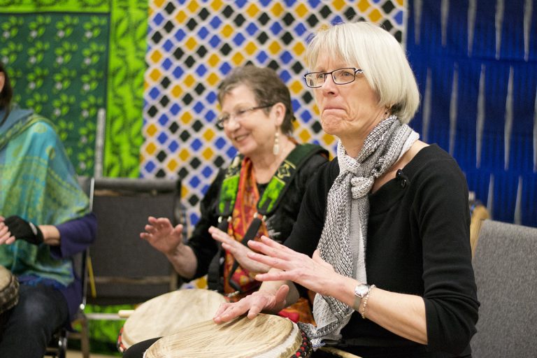 Drumming performance at the Africa Day banquet.