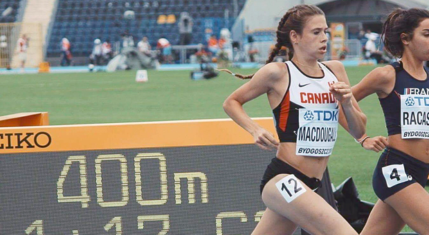 MacDougall running for Team Canada.