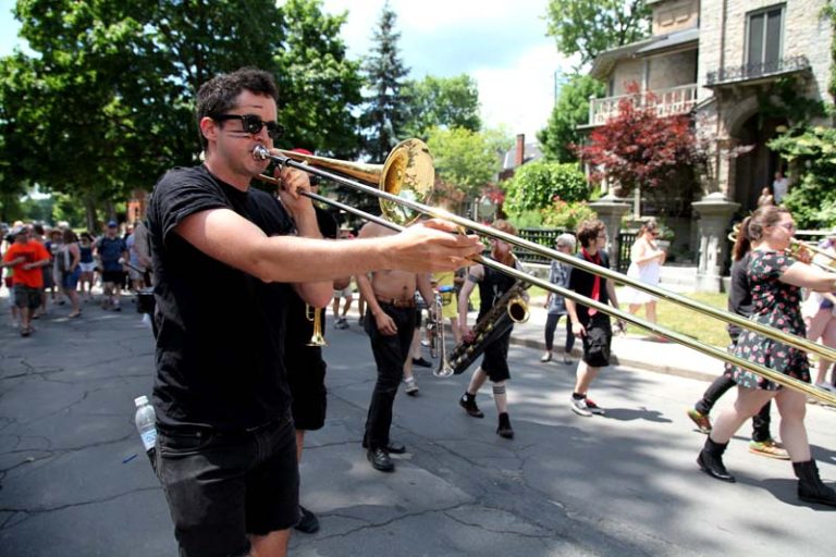 The What Cheer? Brigade came from Rhode Island to perform at the annual jazz festival.