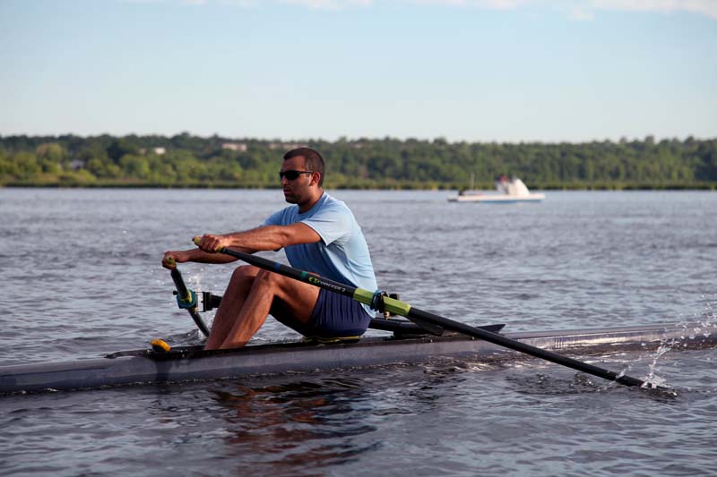 Men’s rowing captain Rami Maassarani begins training at 5:15am every day.
