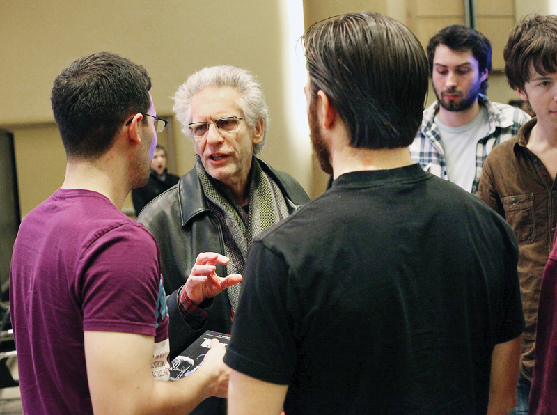David Cronenberg came to campus as a surprise visit for IDIS 210 students on Tuesday evening.