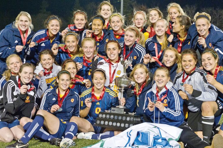 The women’s soccer team won provincial and national gold medals this season.