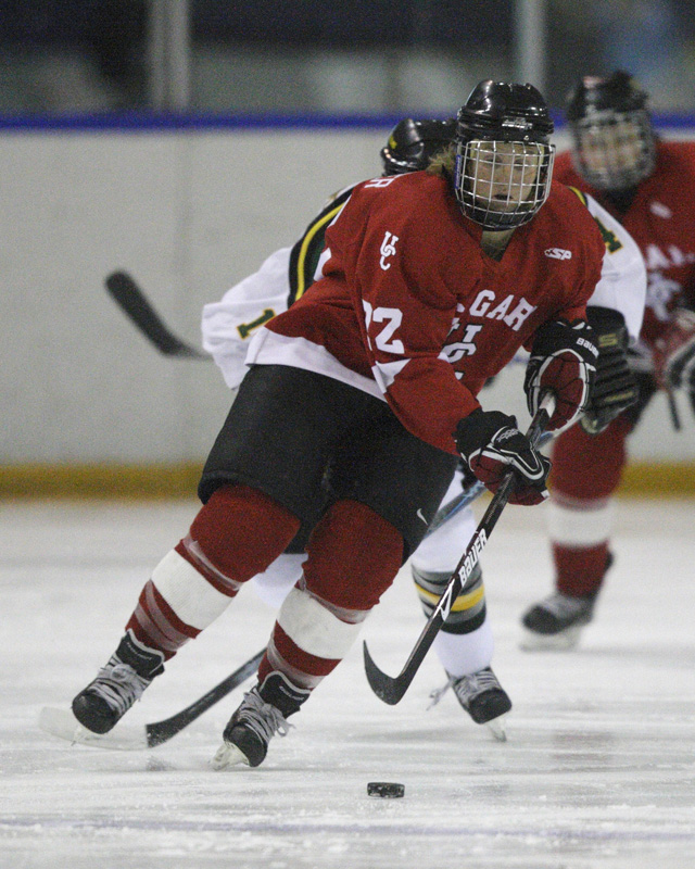 Former pro Hayley Wickenheiser is in her second season with the Calgary Dinos women's hockey team.