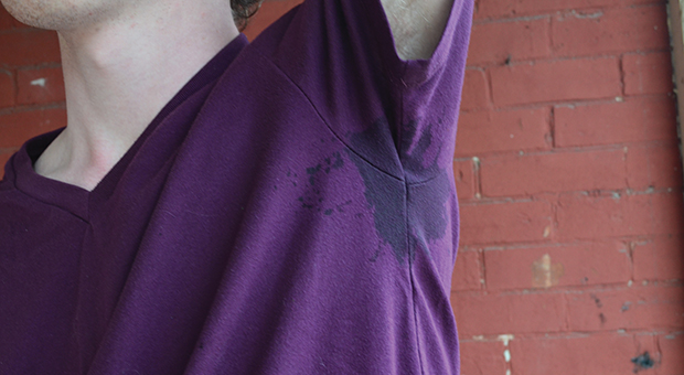 A shirt stained with armpit sweat.
