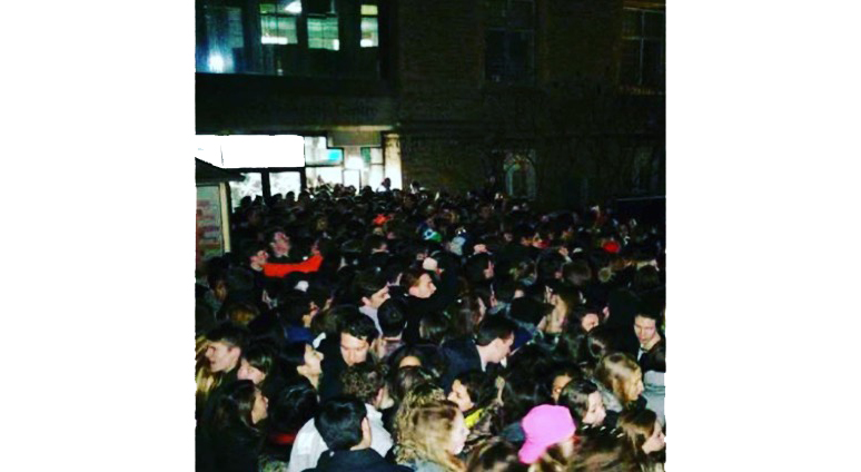 A photo of the crowd gathered outside the Underground entrance posted on the nightclub's Instagram account.