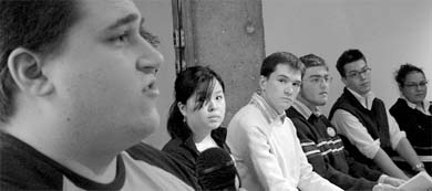 Members of campus political clubs debate the federal issues at the Common Ground.