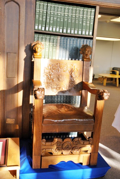 The famed Douglas Chair underwent restoration and will be on display in Douglas Library.