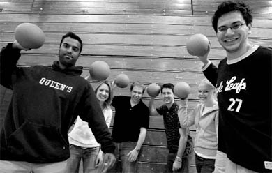 Co-chairs from the dodgeball tournament’s three organizing committees are ready for action.