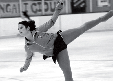 A Gael warms up at the Queen’s Invitational skating competition at Jock Harty Arena last Friday.