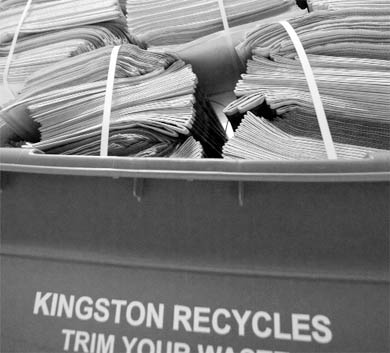 New grey recycling boxes in Kingston will be alternated weekly with blue boxes for pickup.