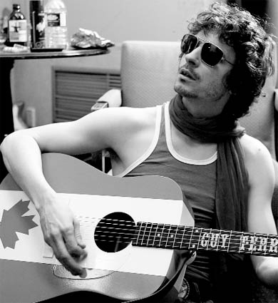 Guy Terrifico strums a maple-flavoured guitar to a country-western tune.