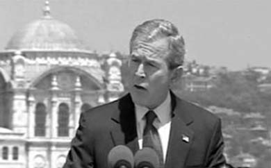 Bush has distanced himself from intelligence reports which suggested Saddam Hussein possessed WMDs.