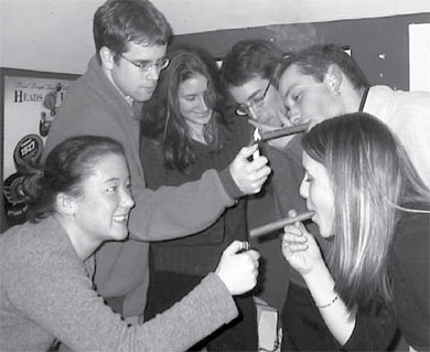 Outgoing AMS executives (from left to right) VP (University Affairs) Mori