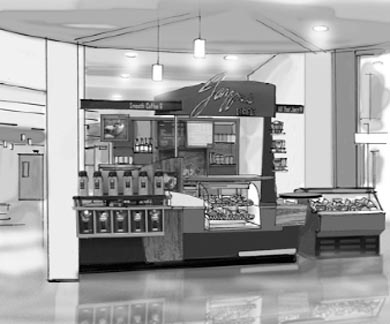 A rendering of the proposed Jazzman Café.