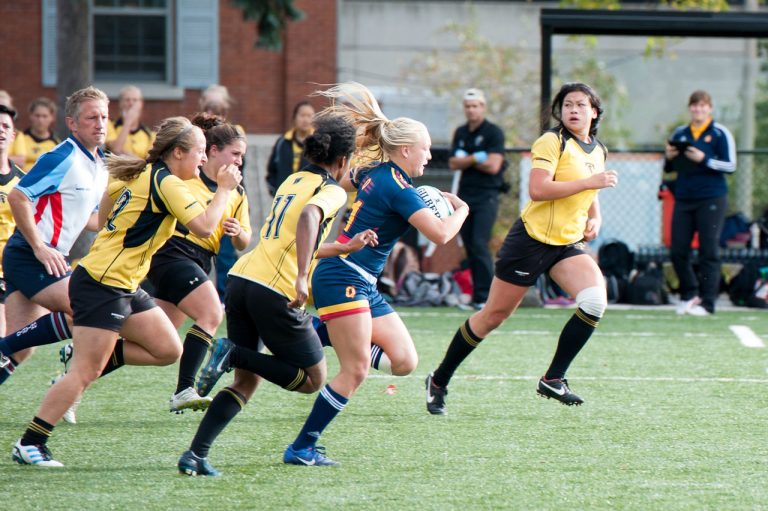 Karley Heyman (middle) was an OUA All-Star and Rookie of the Year during her time as a member of the women’s rugby team prior to her first concussion.