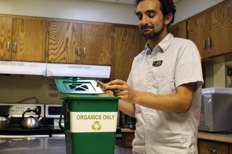 Office Organics places green bins in campus offices