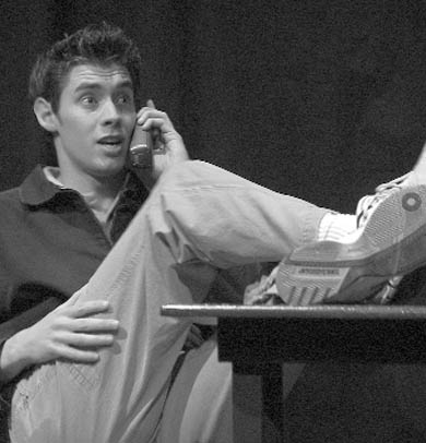 Jamie (Phil Kalmanovitch) has a chat during The Last 5 Years.