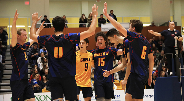 Zac Hutcheson (15) landed 18 kills against Ryerson on Sunday.