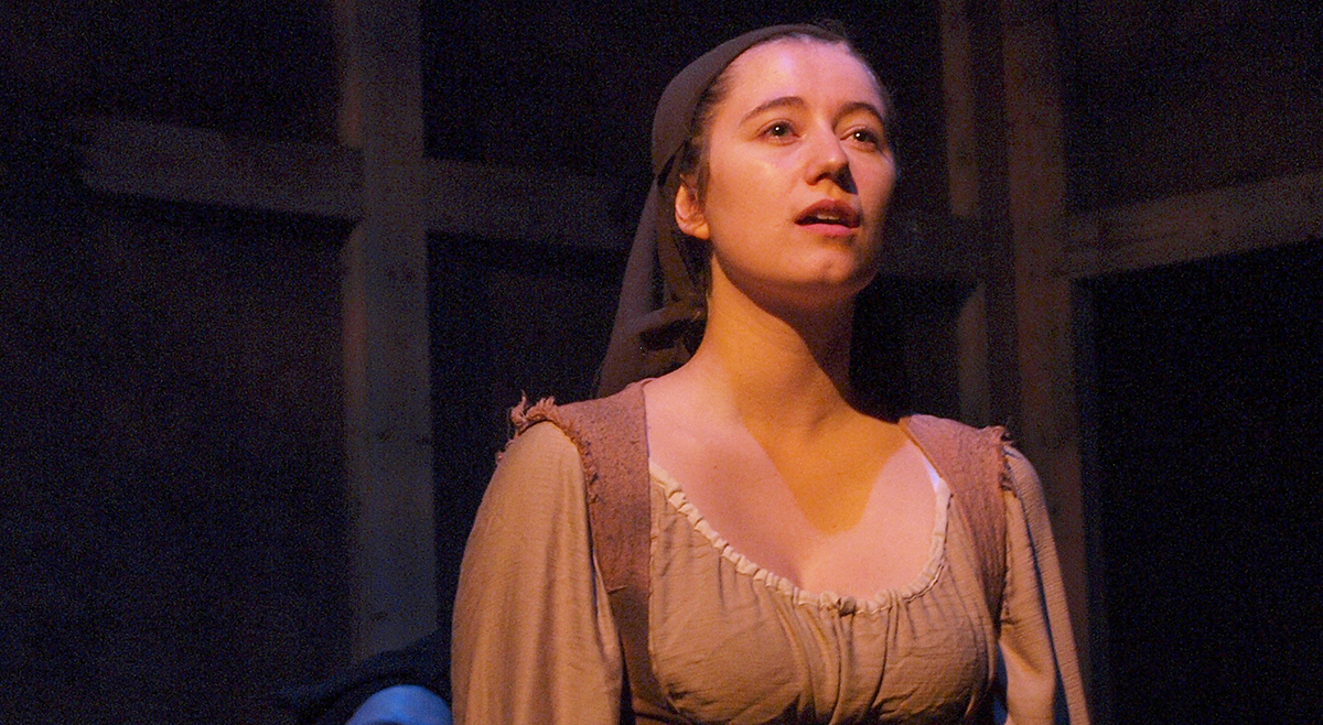 Maddy Scovil as Bertrande onstage during The House of Martin Guerre.