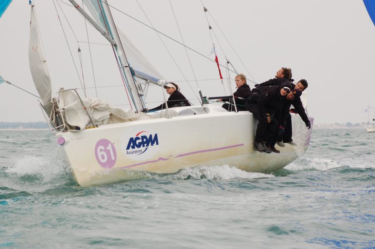 Members of the Queen’s sailing team race in France. The team finished ninth overall.