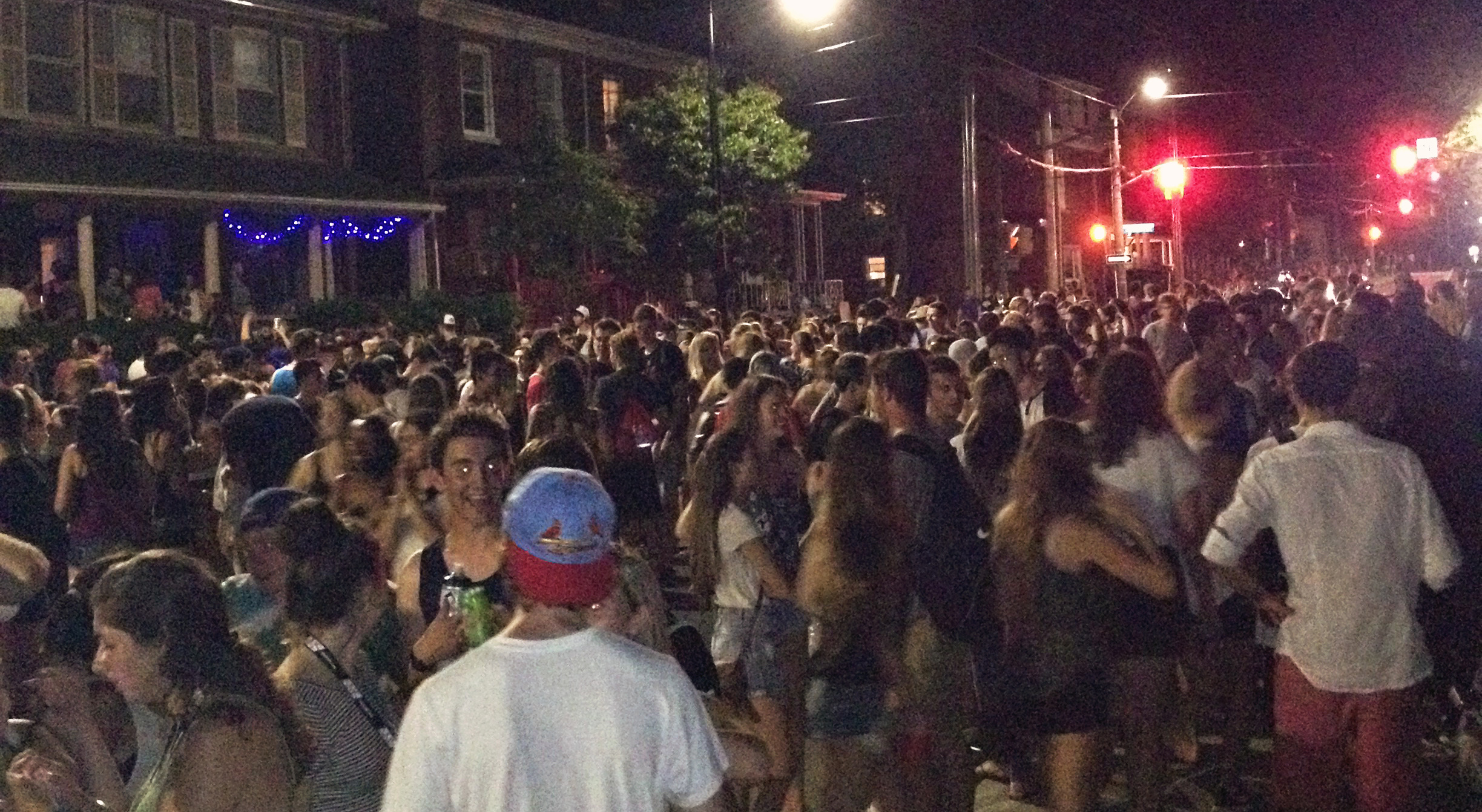 Crowds gathered on University Ave. Tuesday night.