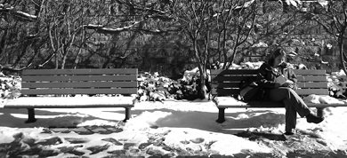 Reading outdoors is a pleasure in every season