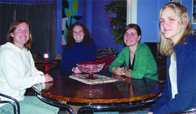 The blue walls of the Reef gives it an under-the-sea ambience.