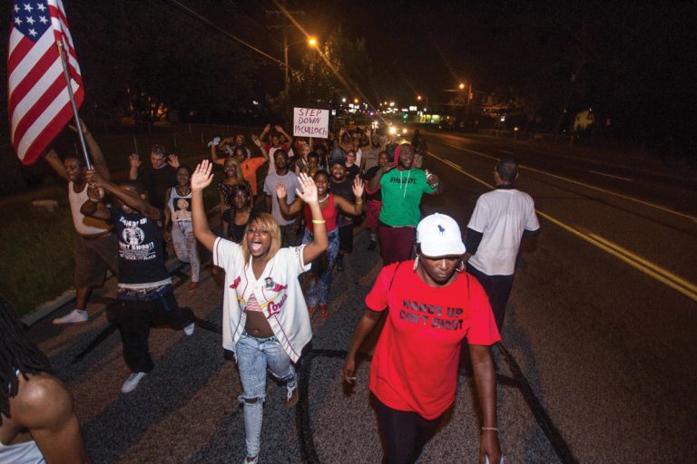 Protestors in Ferguson