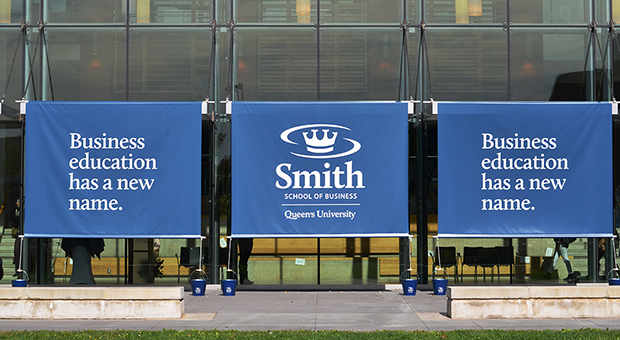 The new name of the Smith School of Business was unveiled at Goodes Hall on Thursday morning.